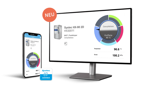 Software Systec Connect: monitoraggio dell'autoclave su smartphone, tablet e PC